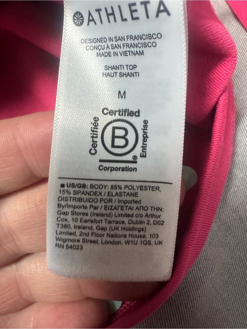Athleta Shanti PowerVita Long Sleeve Crop Top Pink NWT Medium Thumbholes - Picture 7 of 12